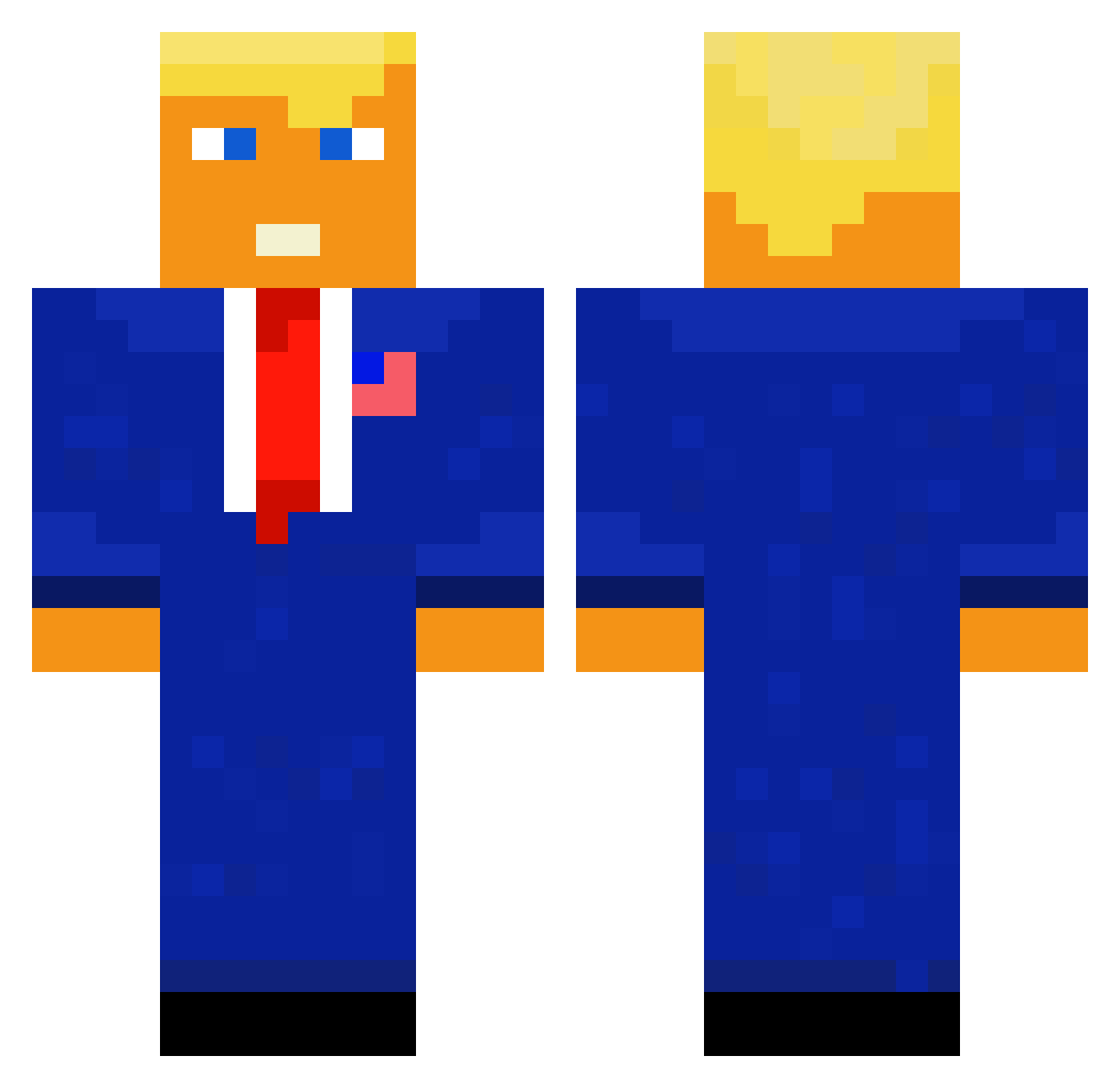 LG_Nickanator Minecraft skin, front and back view