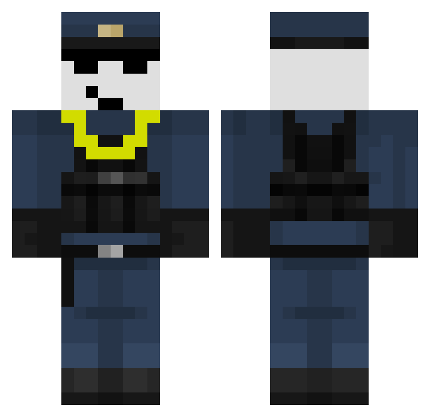 zwaca Minecraft skin, front and back view