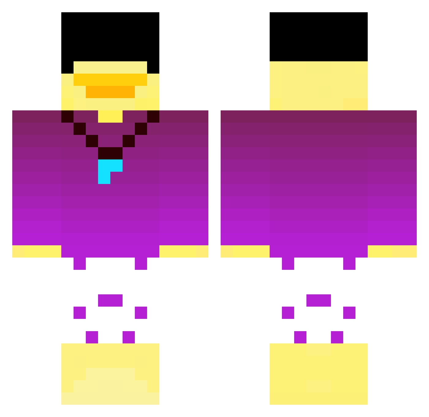 xGojou Minecraft skin, front and back view