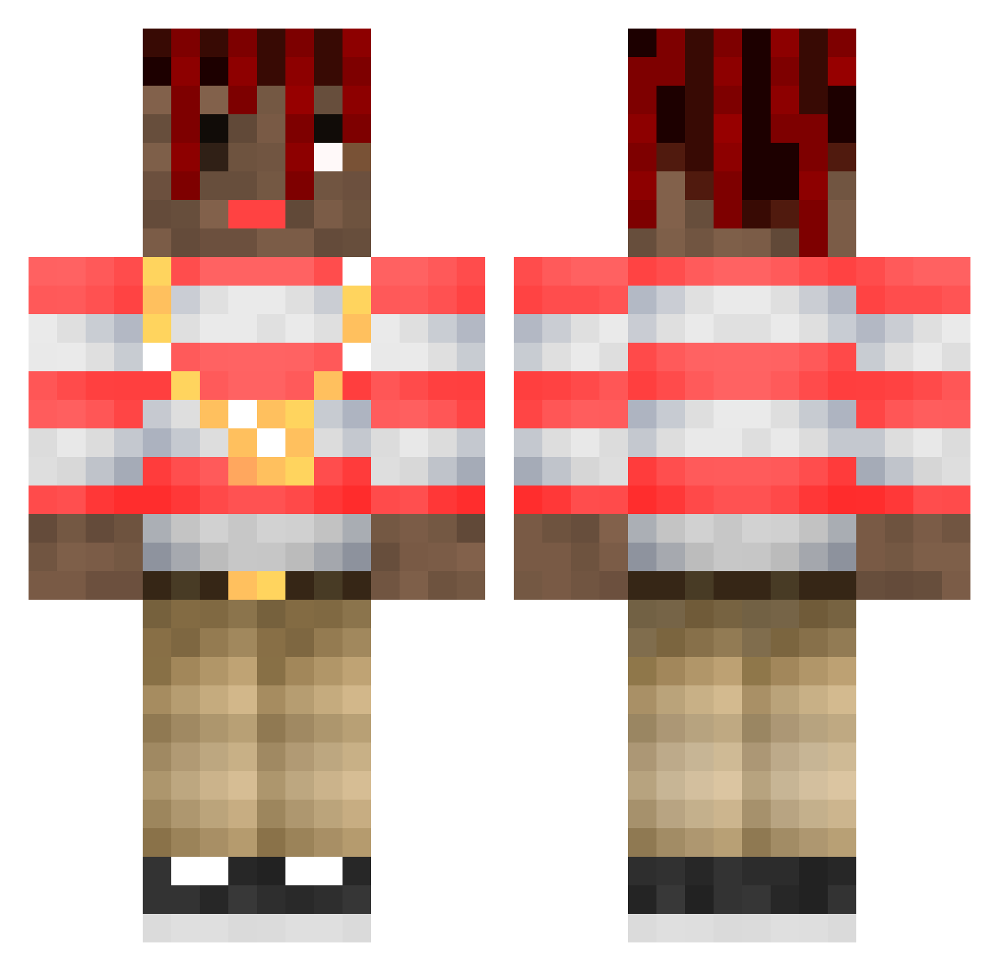 HalingaLanga Minecraft skin, front and back view