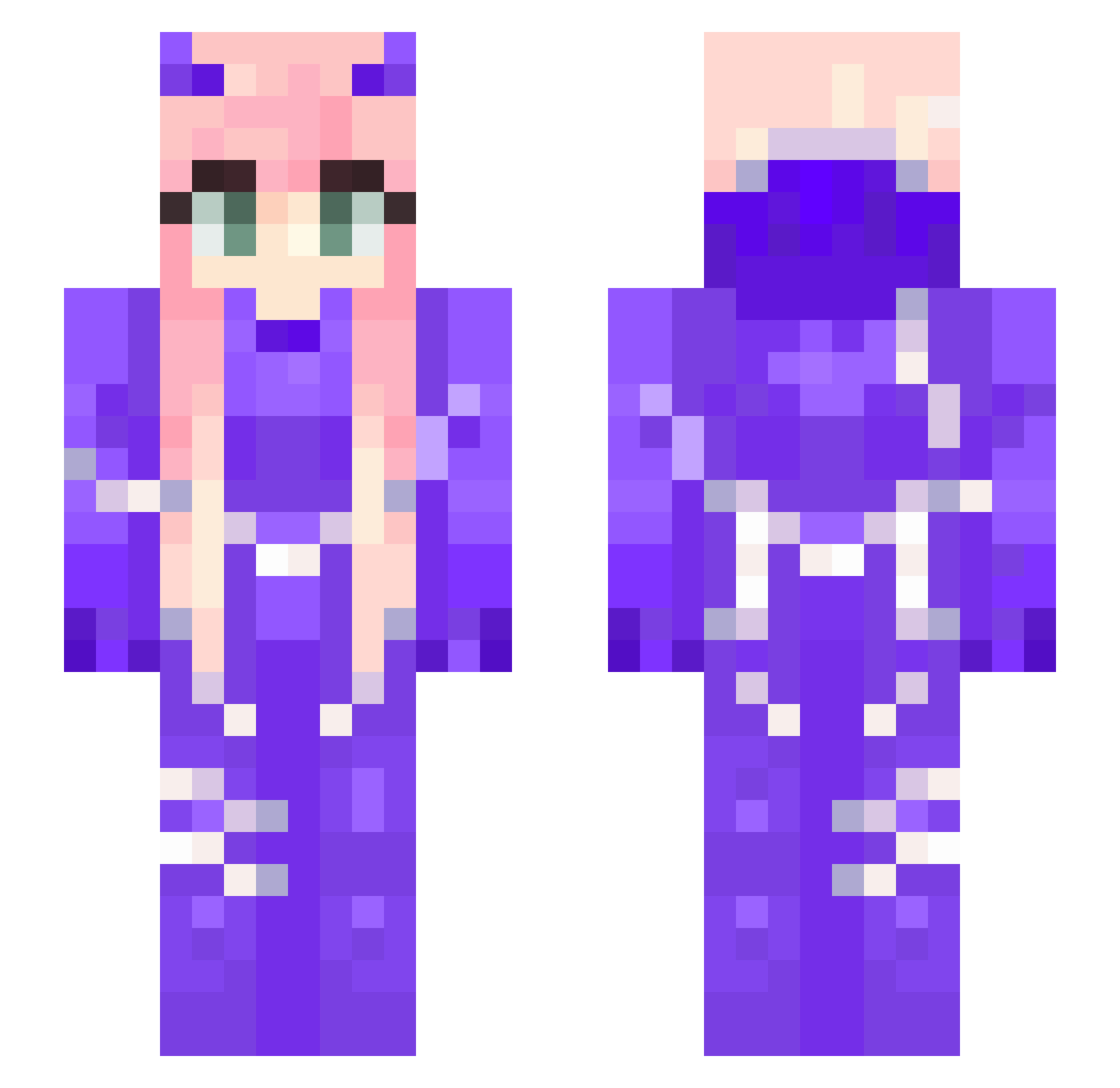 nxrthxhz Minecraft skin, front and back view