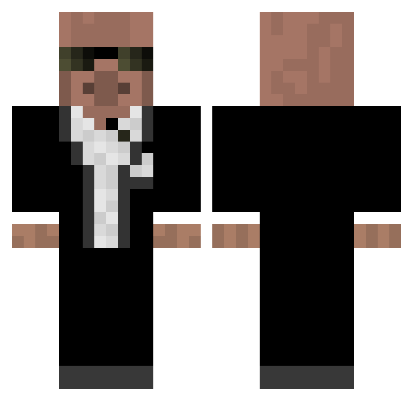 Moyenne Minecraft skin, front and back view