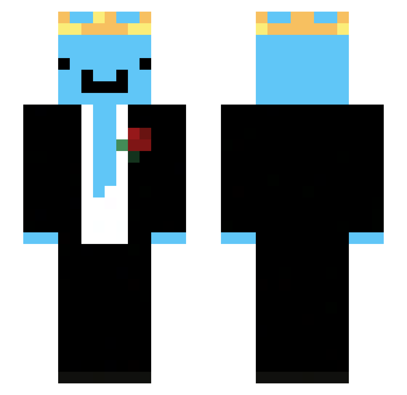 Ju1ianMC Minecraft skin, front and back view