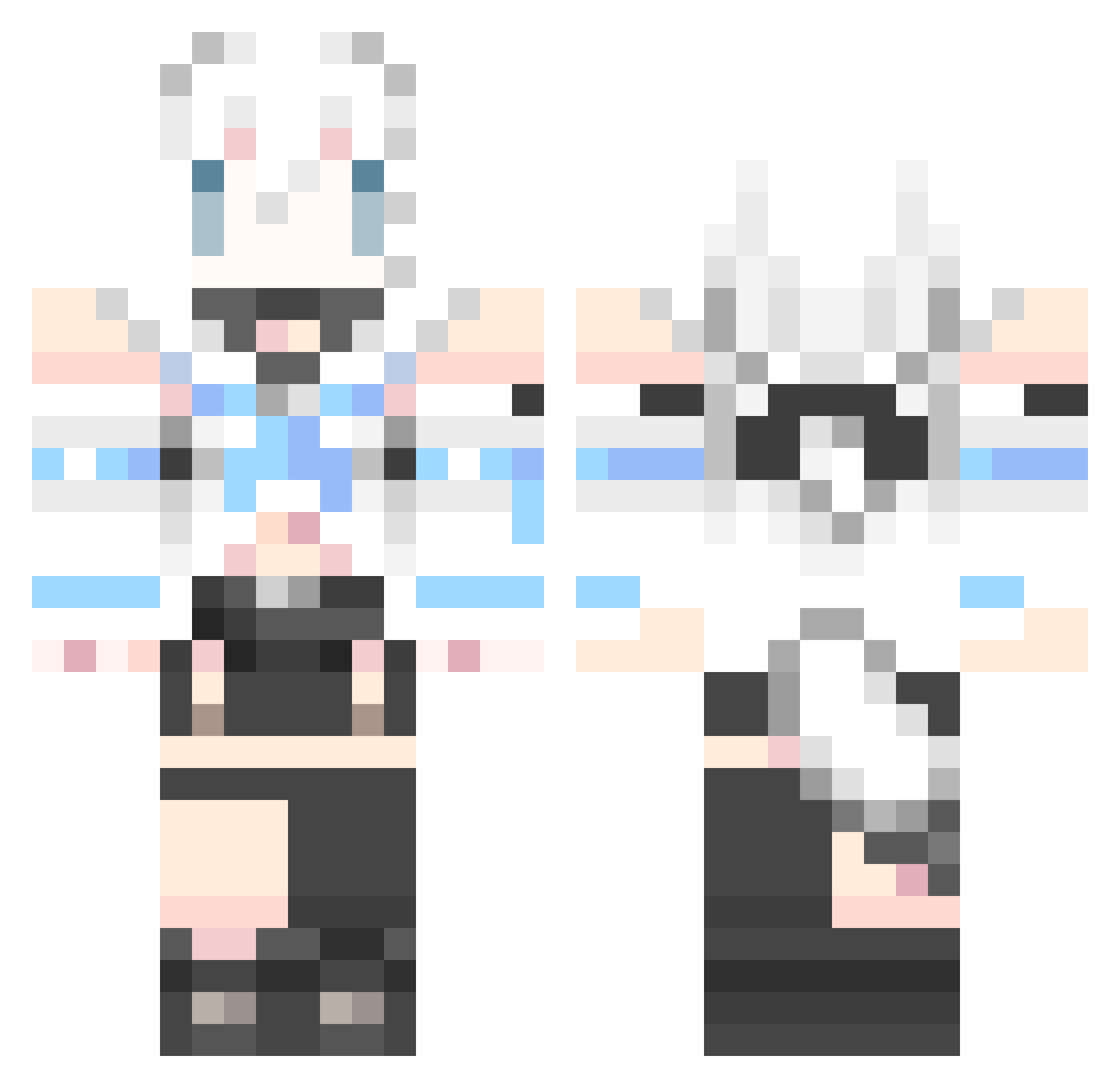 Vocentex Minecraft skin, front and back view