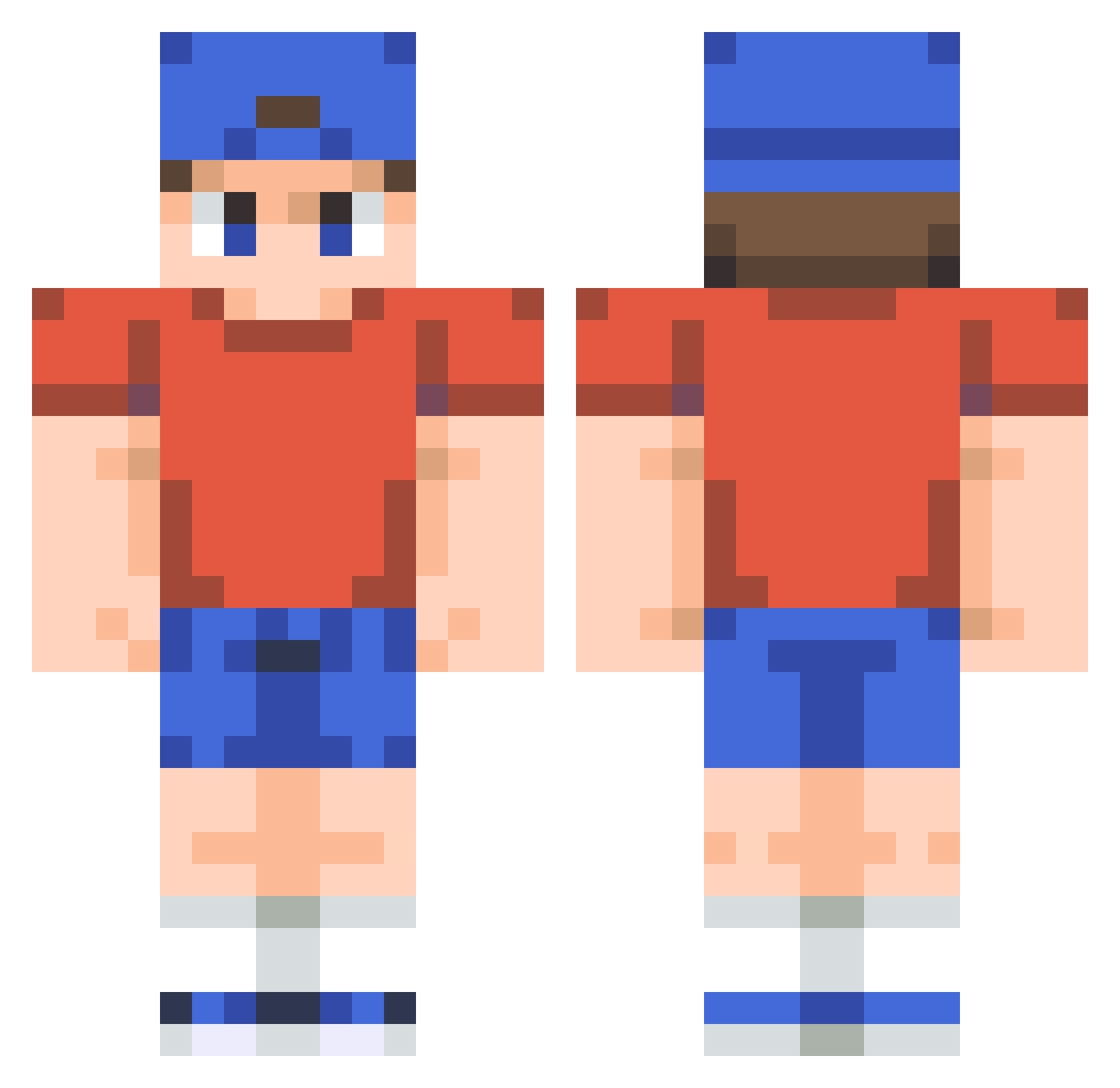 Vicboss53 Minecraft skin, front and back view