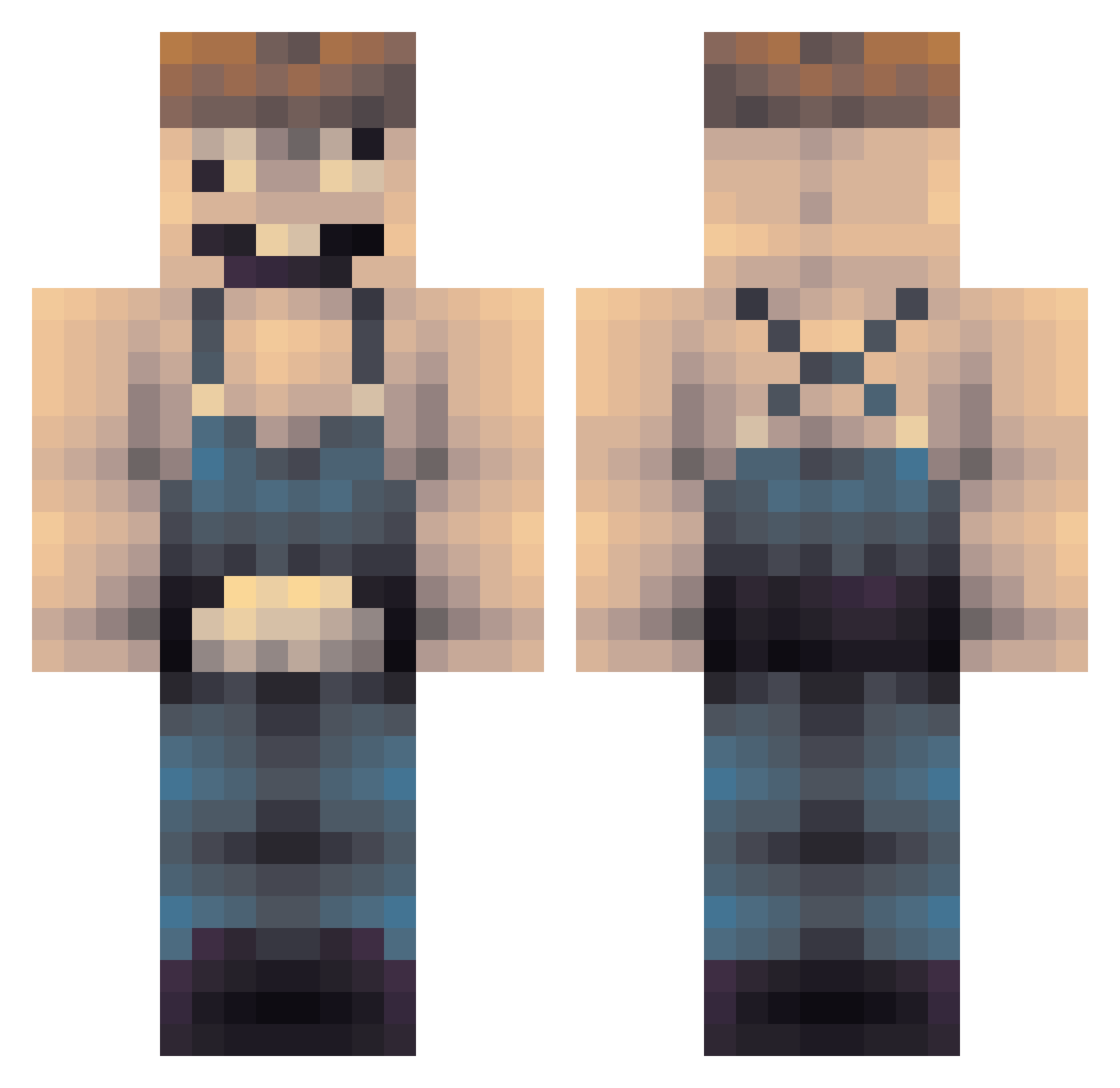 Rz_Nikoco Minecraft skin, front and back view