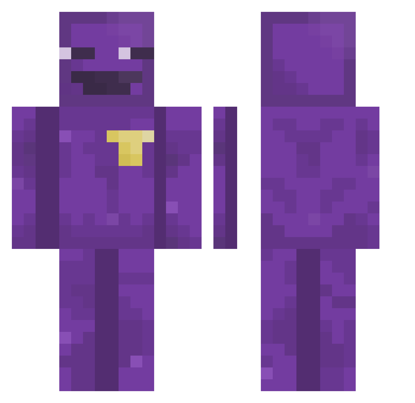 Finalmee Minecraft skin, front and back view