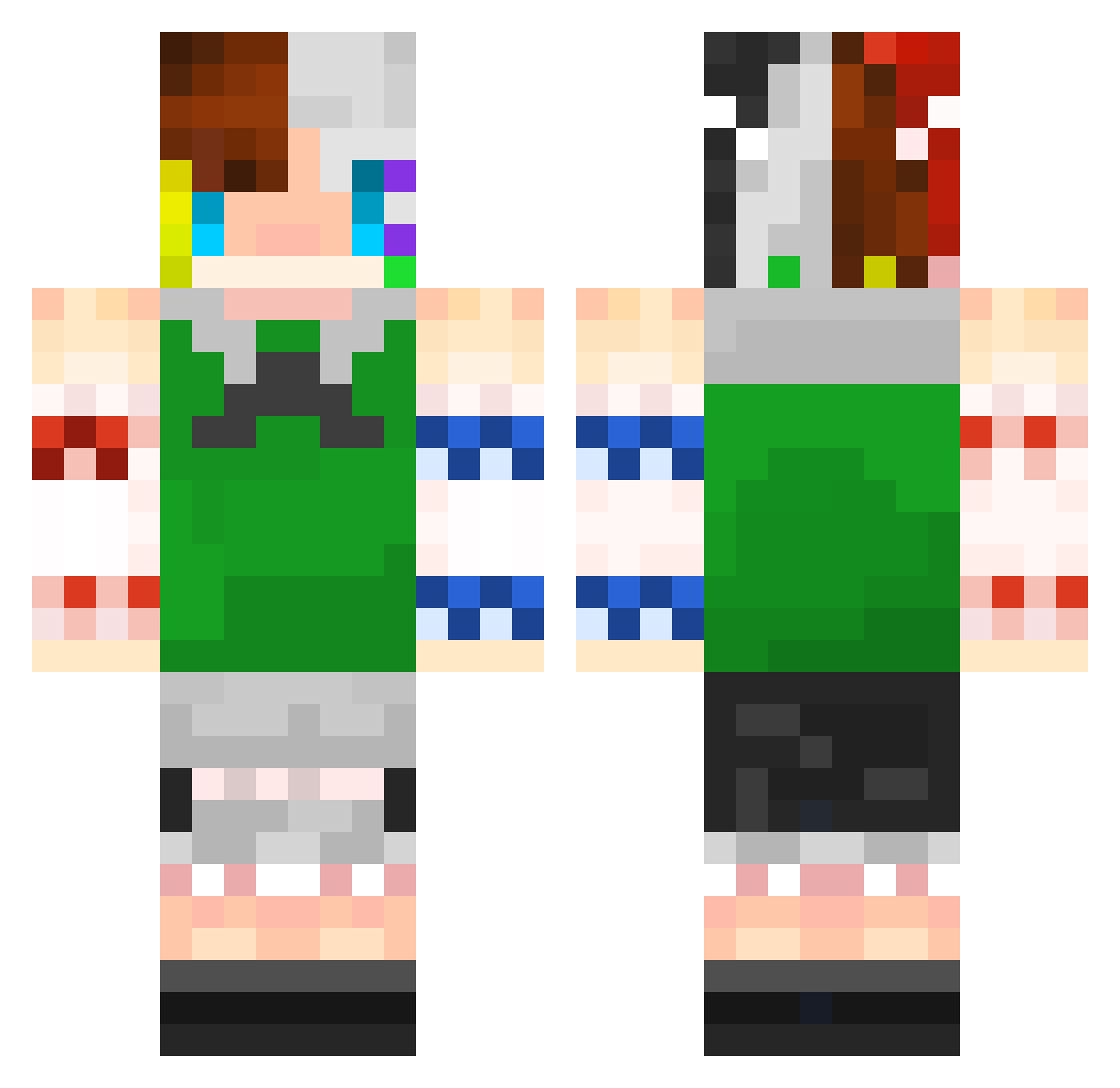yuu22 Minecraft skin, front and back view