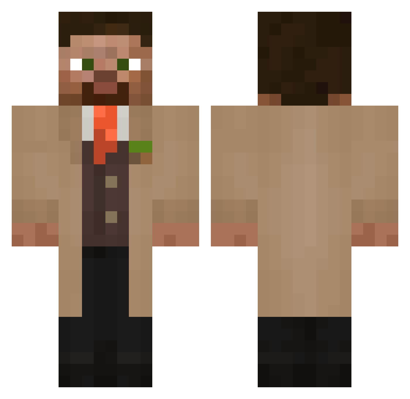 Lacey_exe Minecraft skin, front and back view