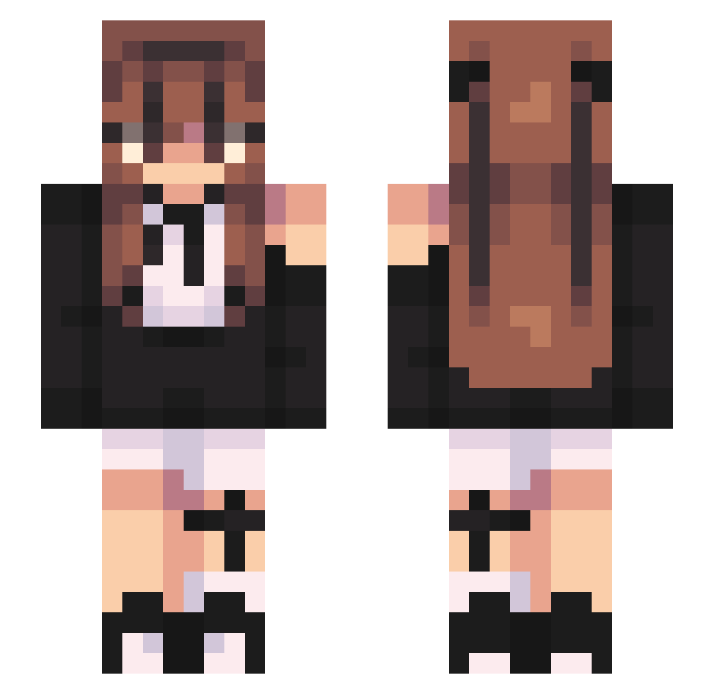 ImInMyJimJams Minecraft skin, front and back view