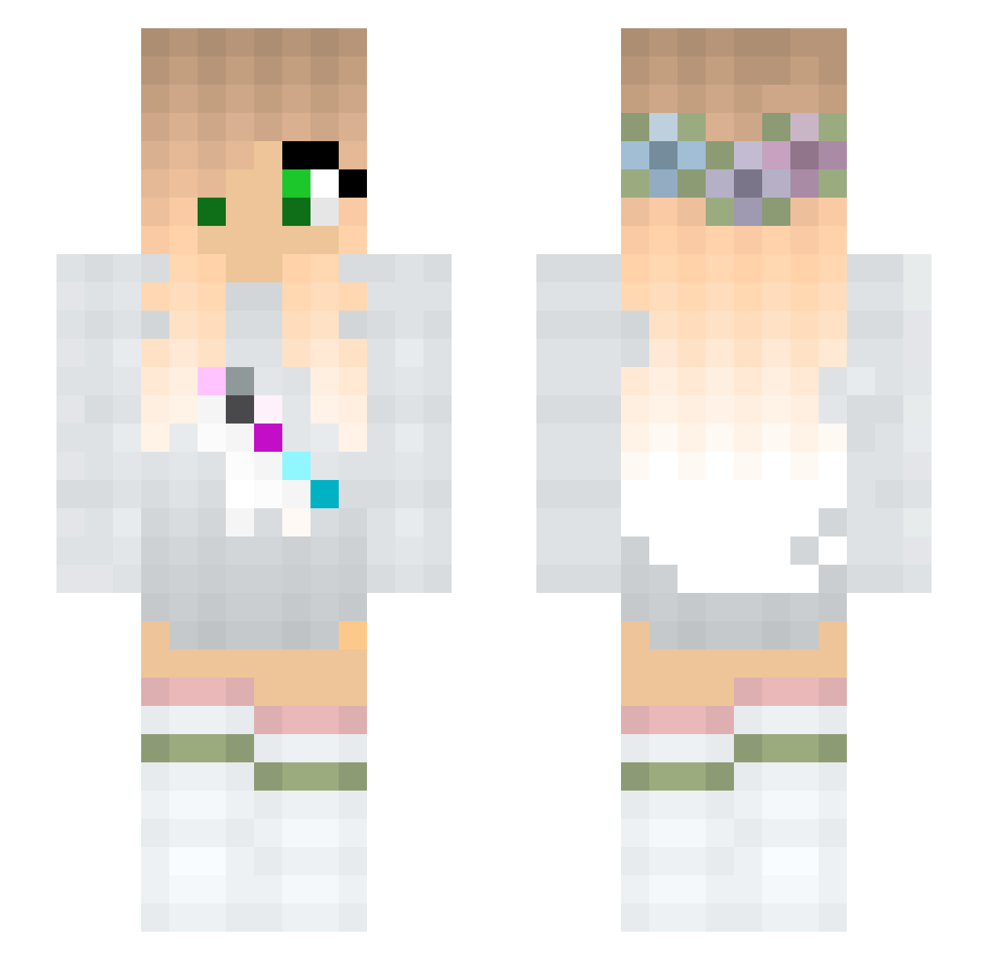 Tourette_Girl Minecraft skin, front and back view