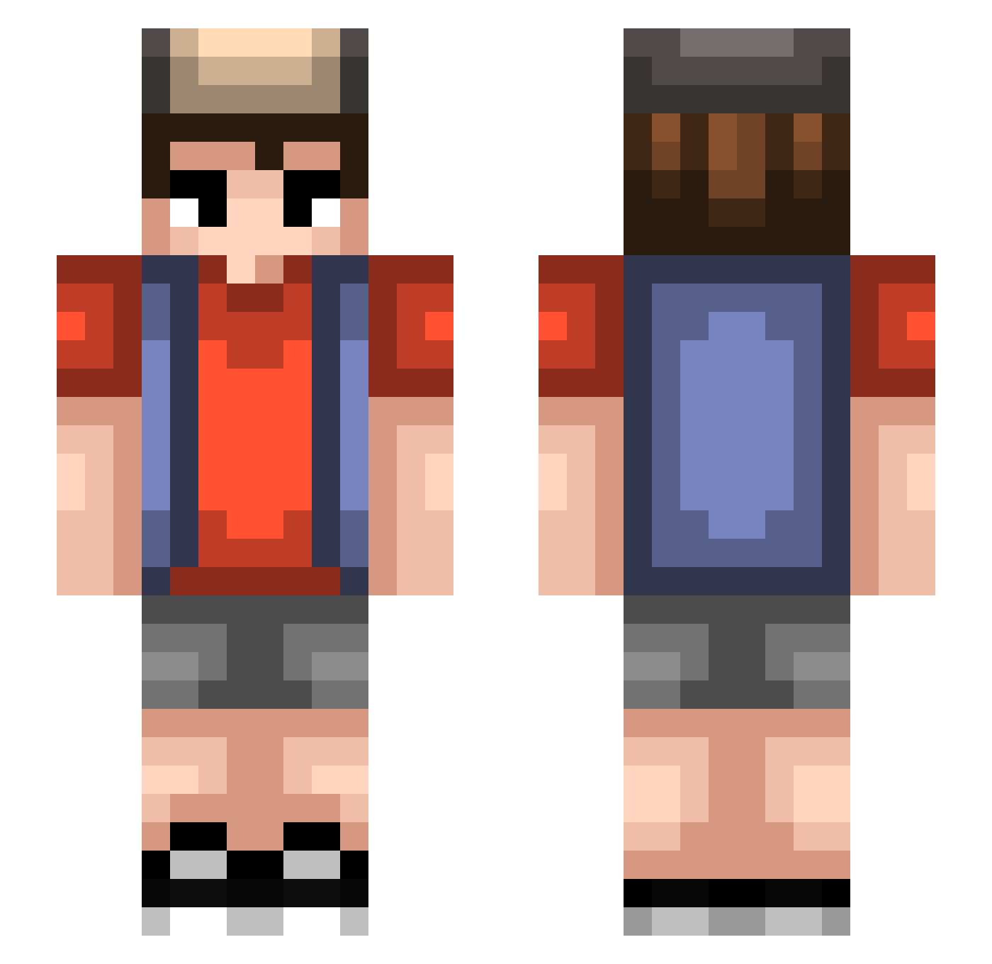 rrnnxx Minecraft skin, front and back view