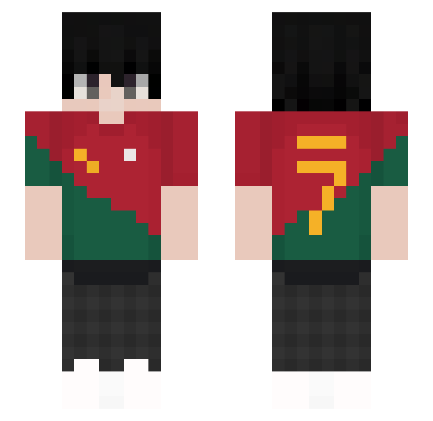 Google_lens Minecraft skin, front and back view