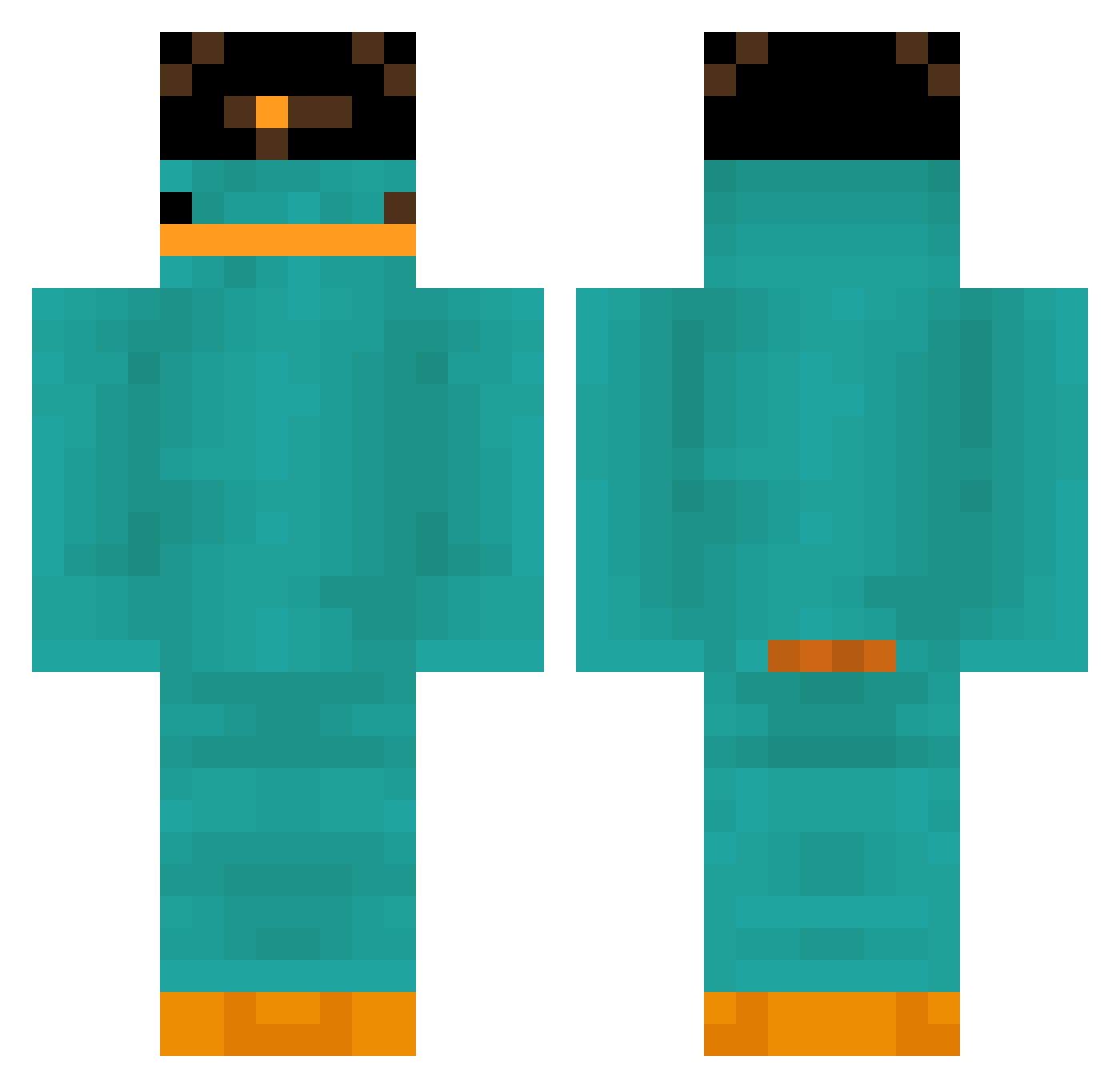 wifebeater187 Minecraft skin, front and back view