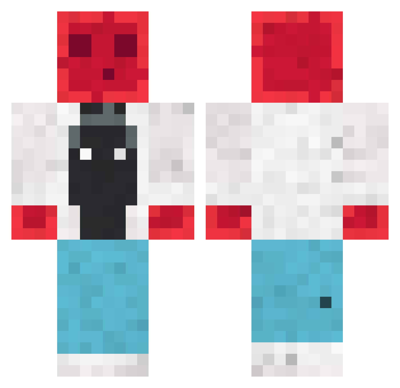 Voerity Minecraft skin, front and back view