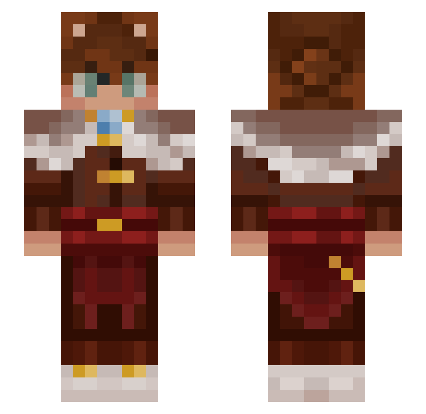 Coyotek Minecraft skin, front and back view