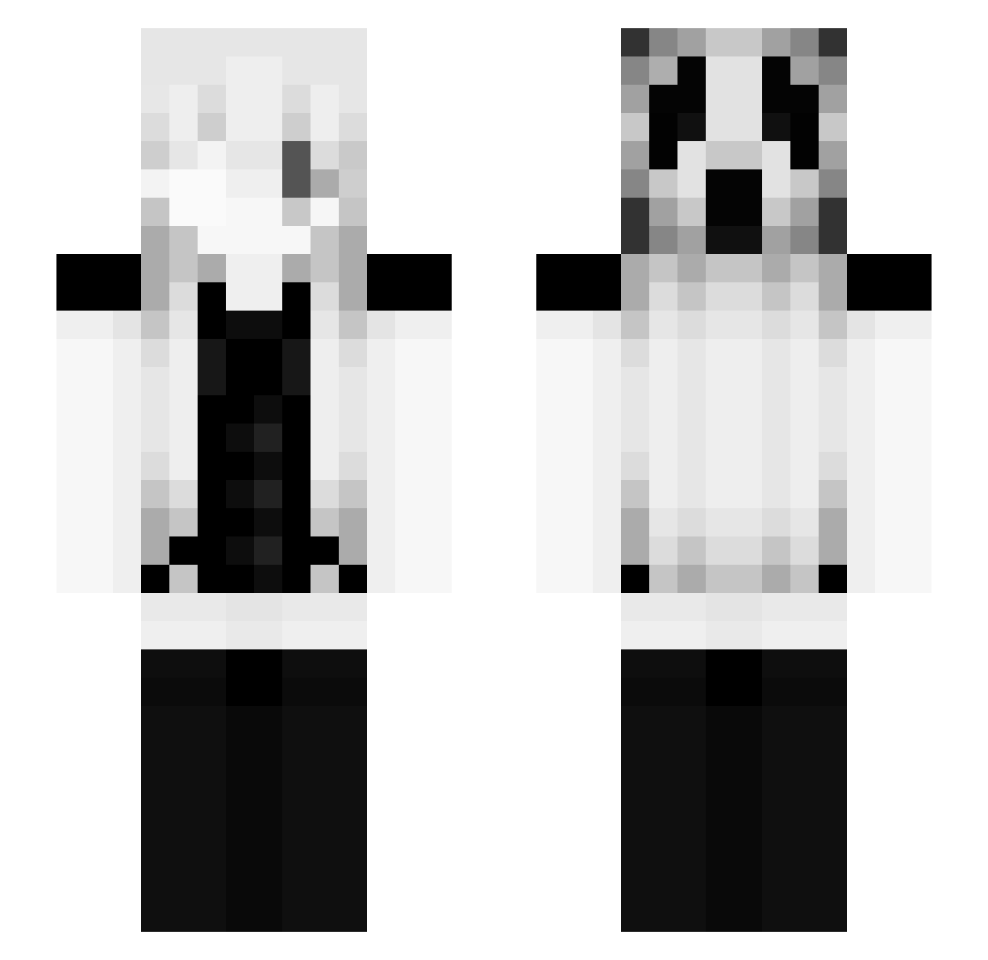 blissly Minecraft skin, front and back view