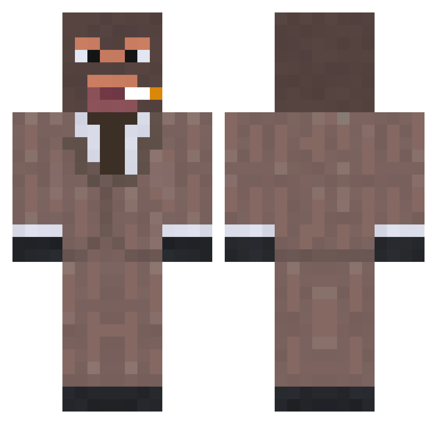 Bounan Minecraft skin, front and back view