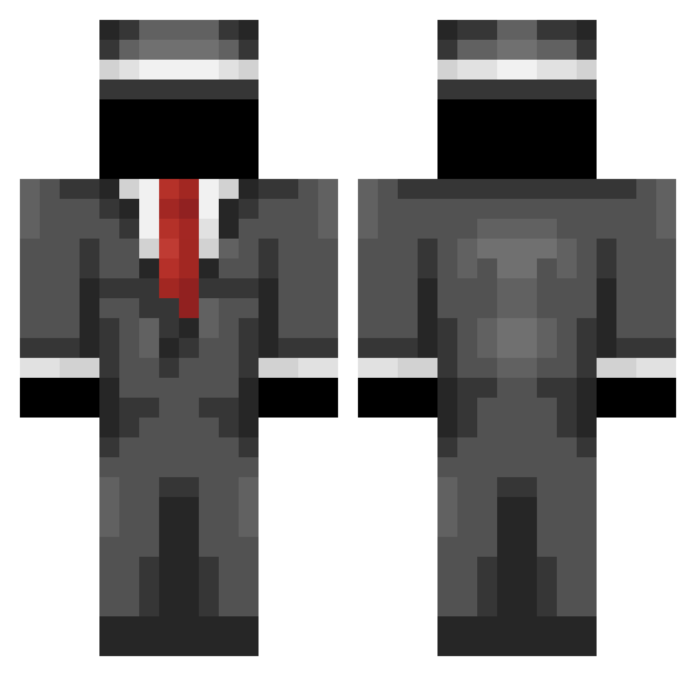 Pixeldonky Minecraft skin, front and back view