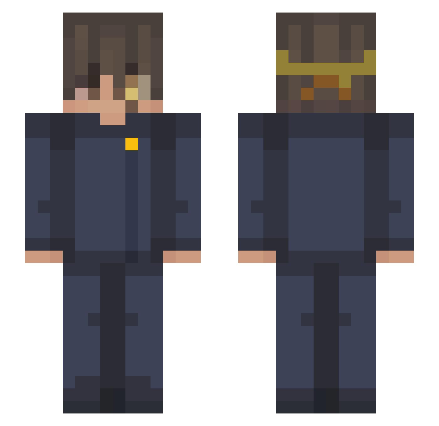 Vynorae Minecraft skin, front and back view