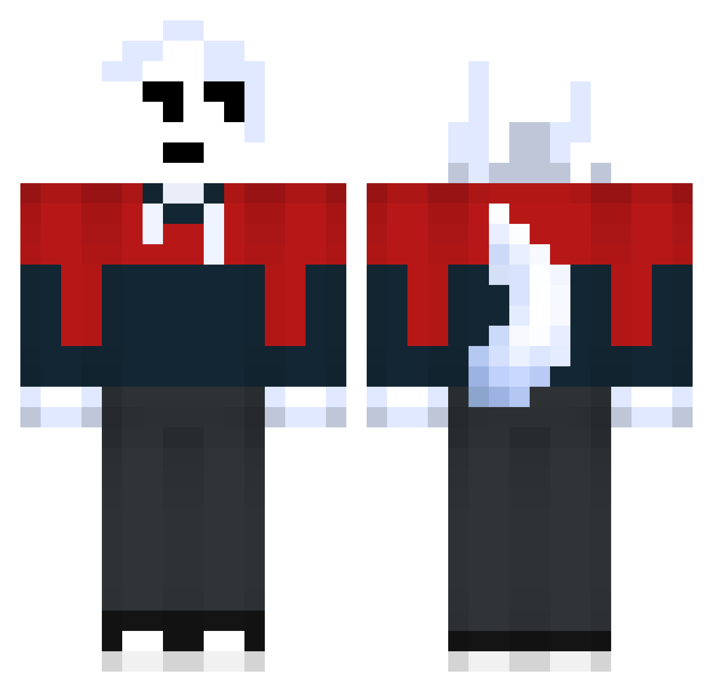 BadTrix Minecraft skin, front and back view