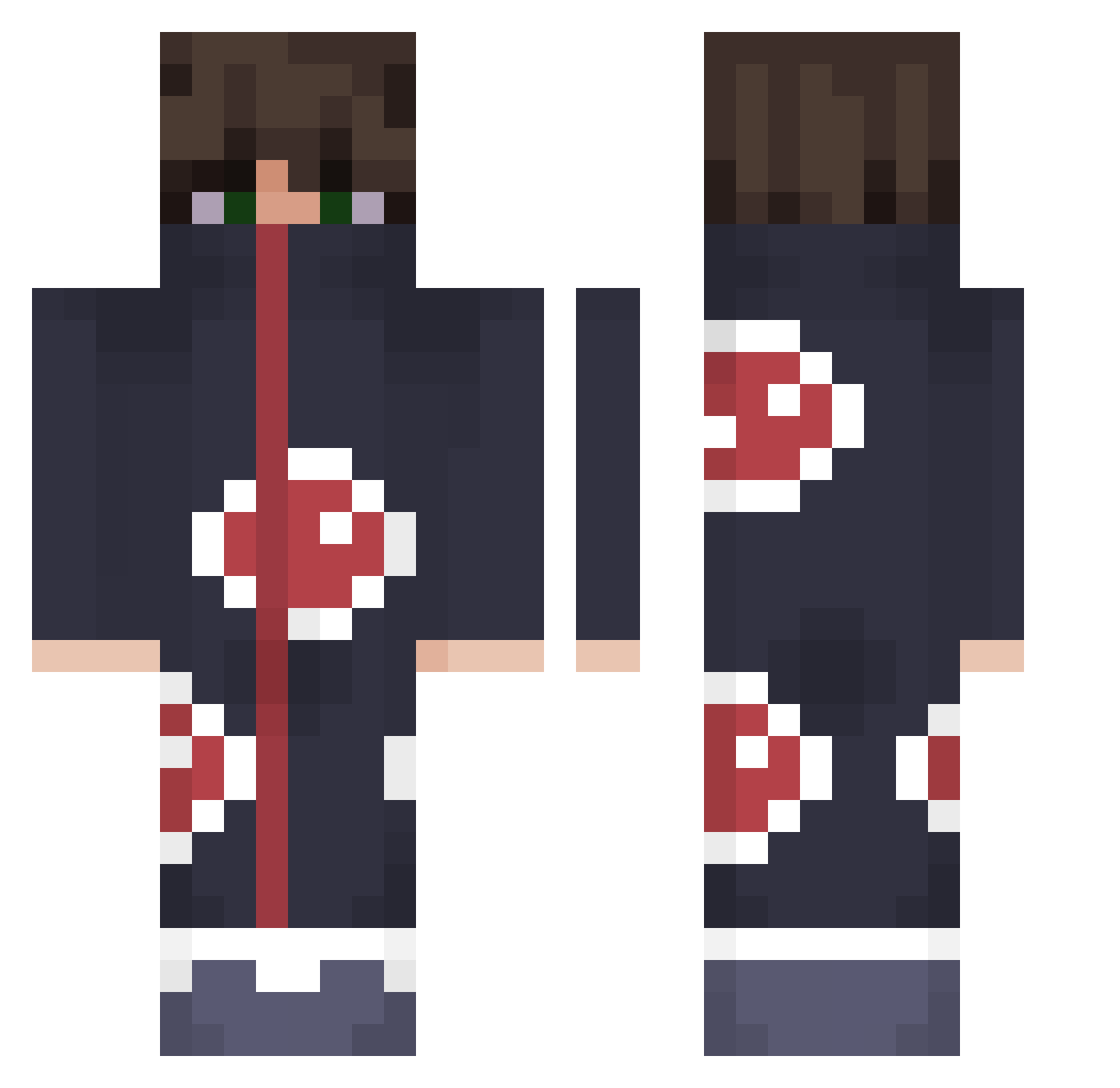 dergleiche Minecraft skin, front and back view