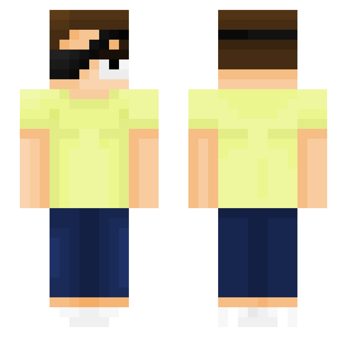 16ww Minecraft skin, front and back view