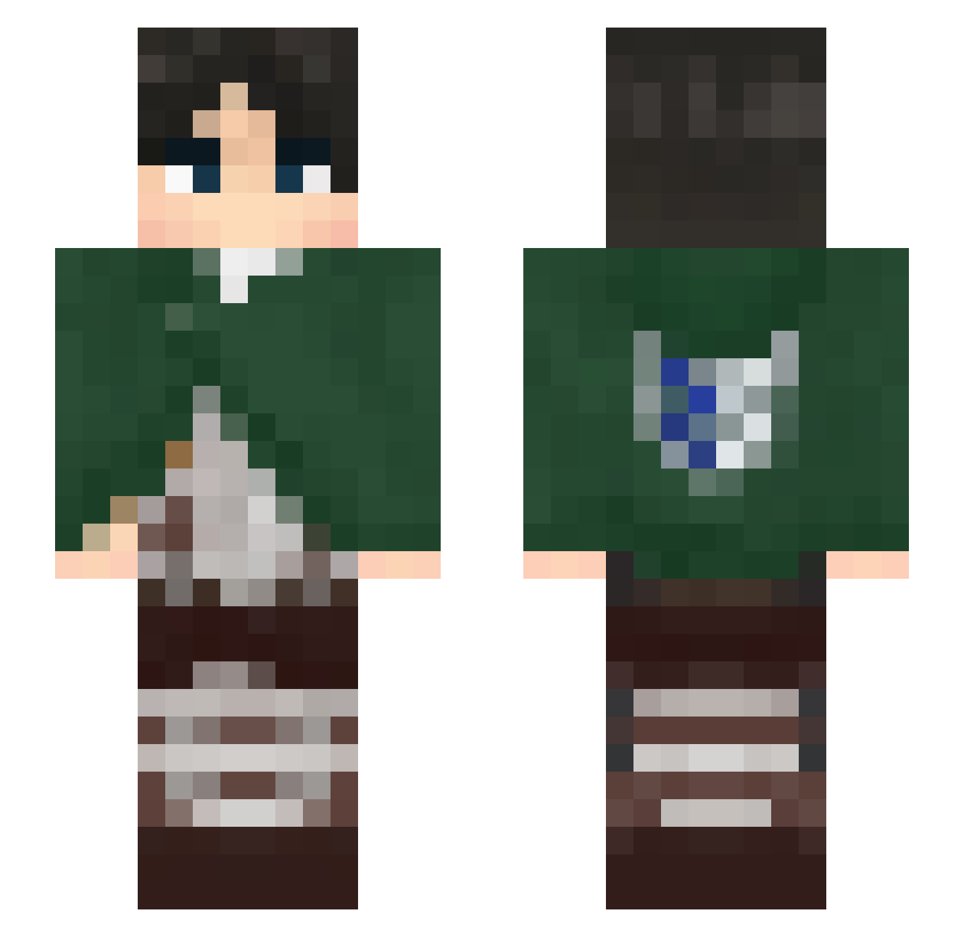leoz213 Minecraft skin, front and back view