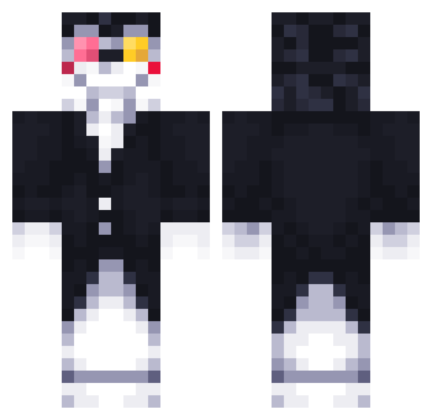 Cloudox Minecraft skin, front and back view