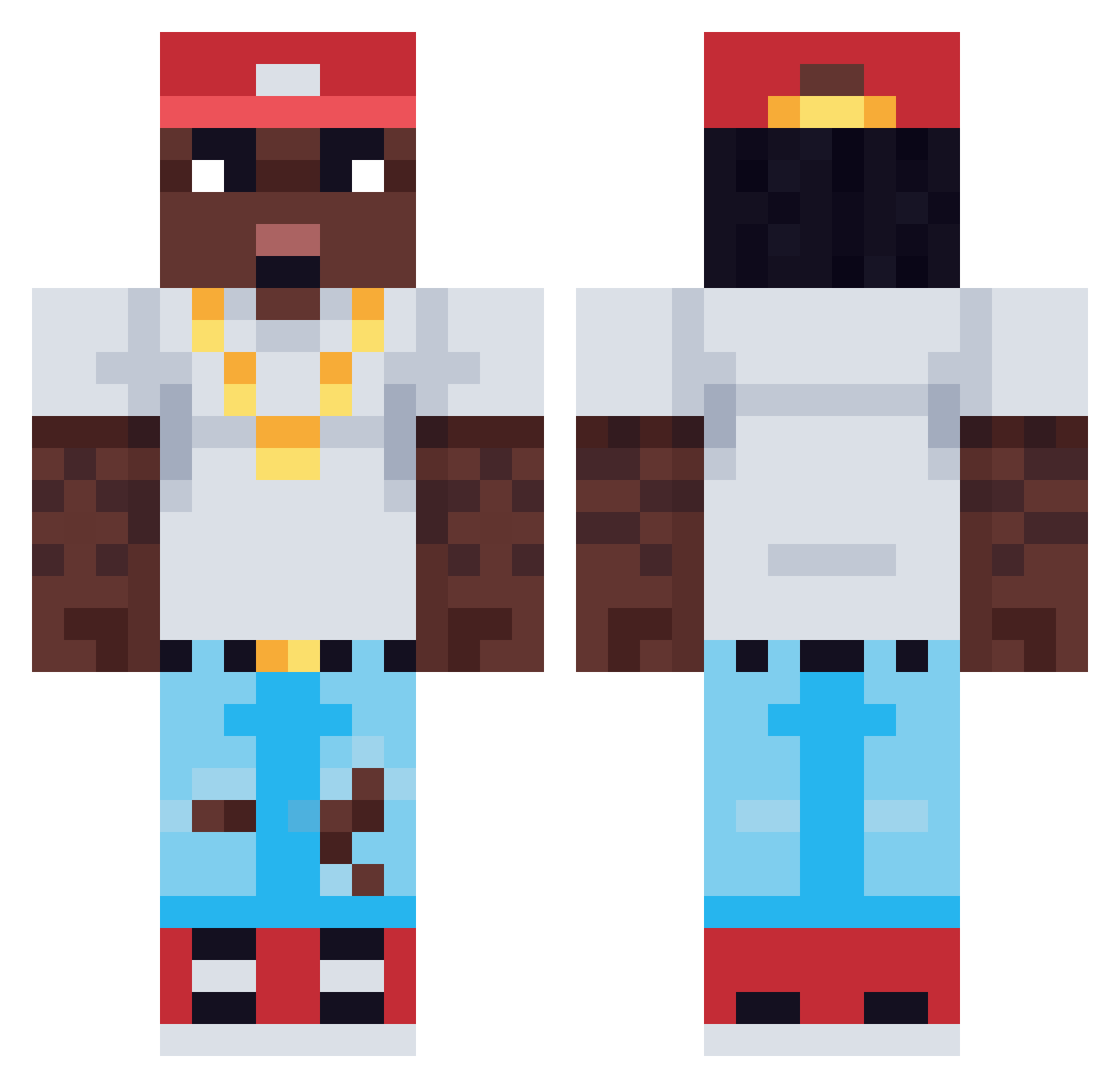 Jaider1 Minecraft skin, front and back view