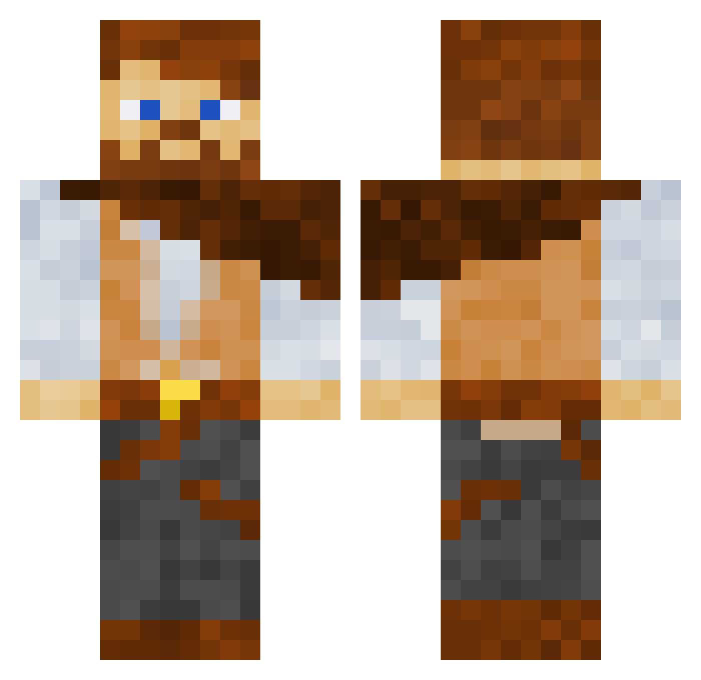 KateMcCannon Minecraft skin, front and back view