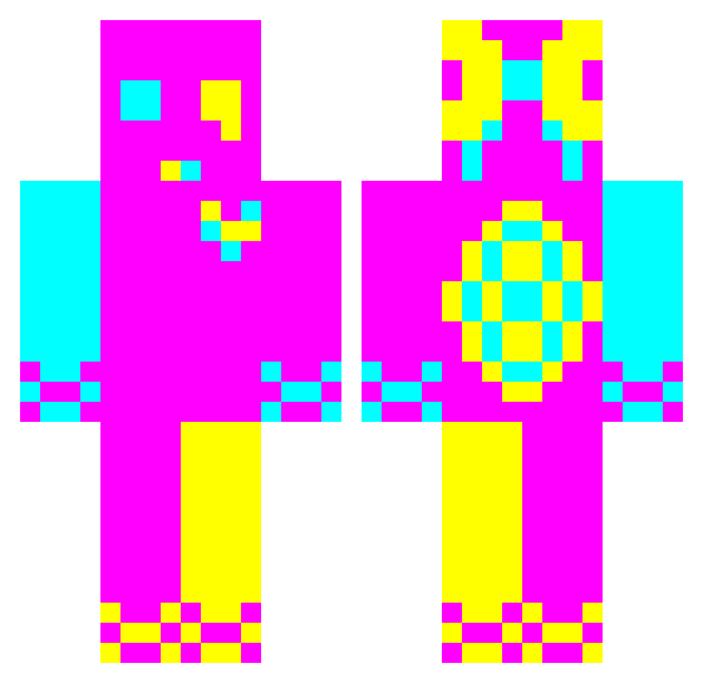 TheREALFisho Minecraft skin, front and back view