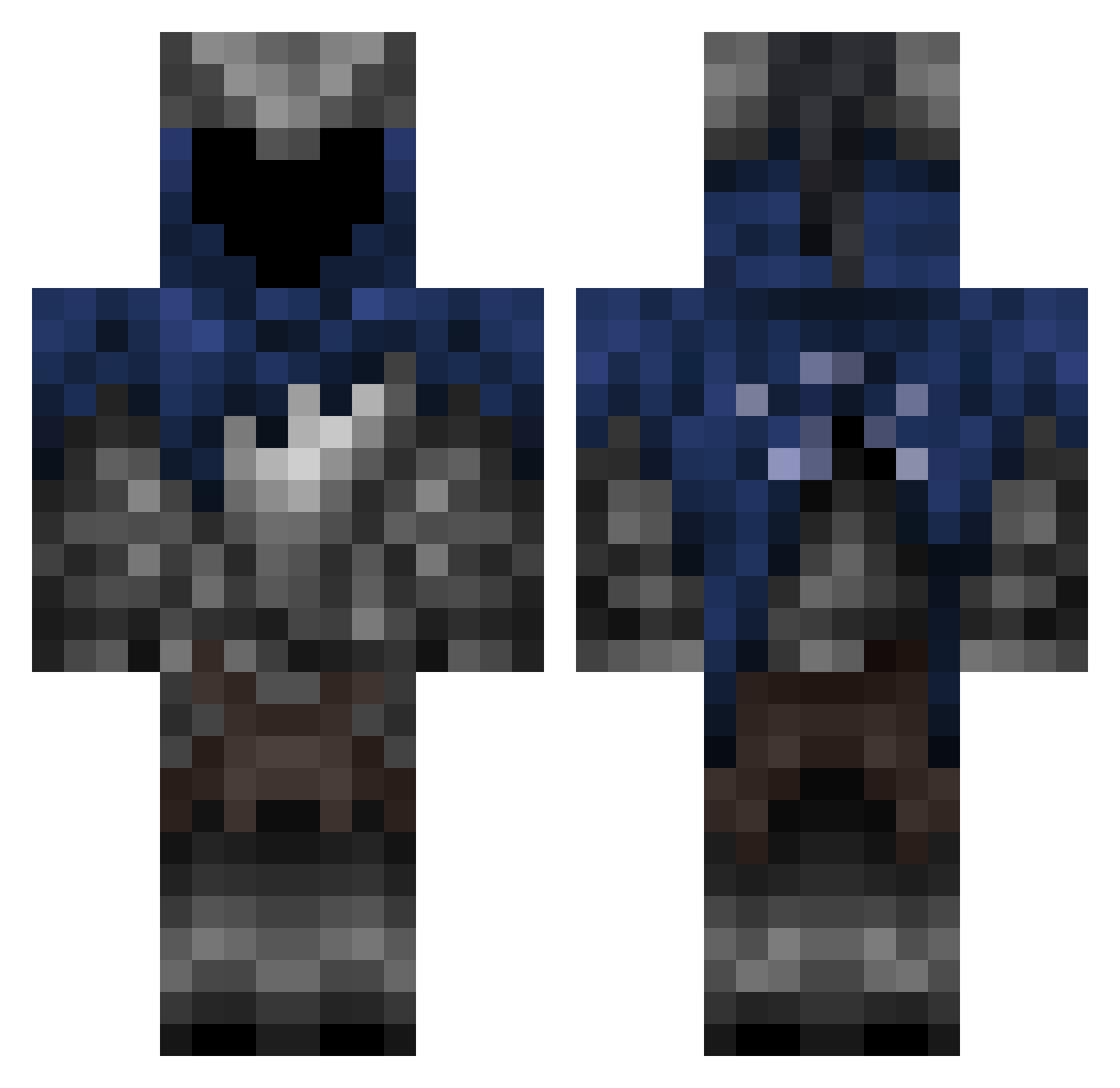 SunkenDepths Minecraft skin, front and back view