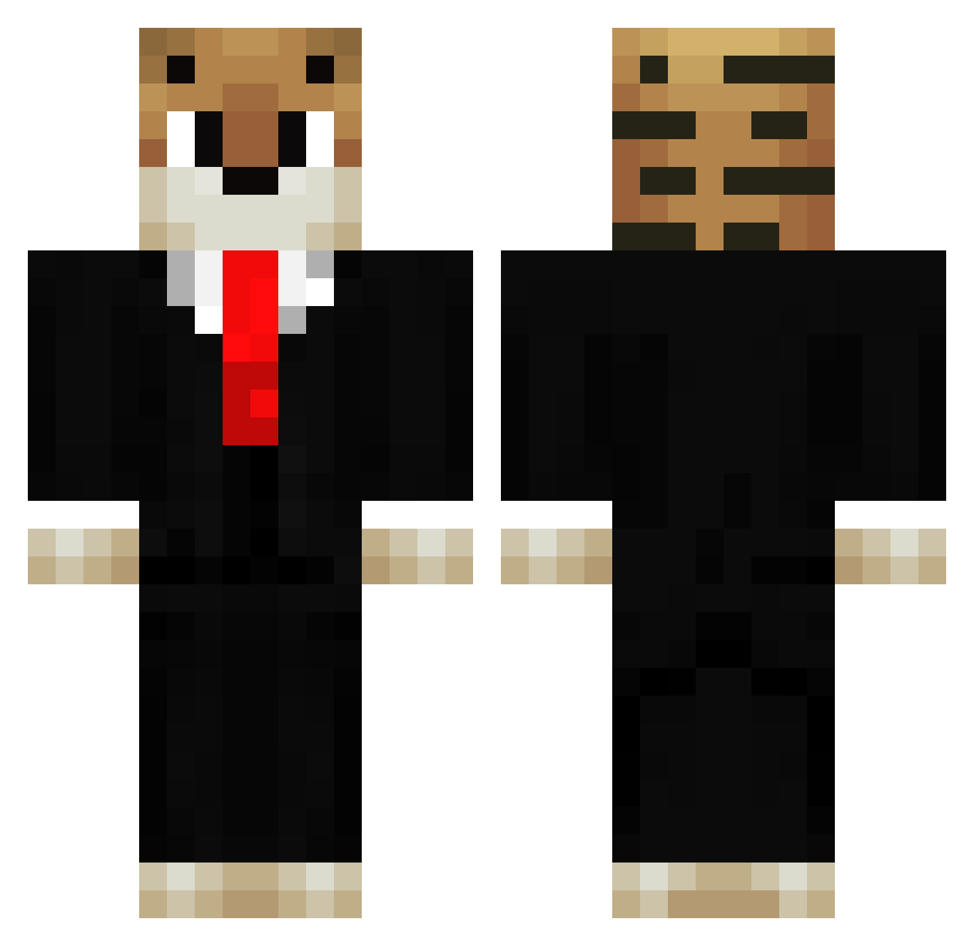 Undependable Minecraft skin, front and back view