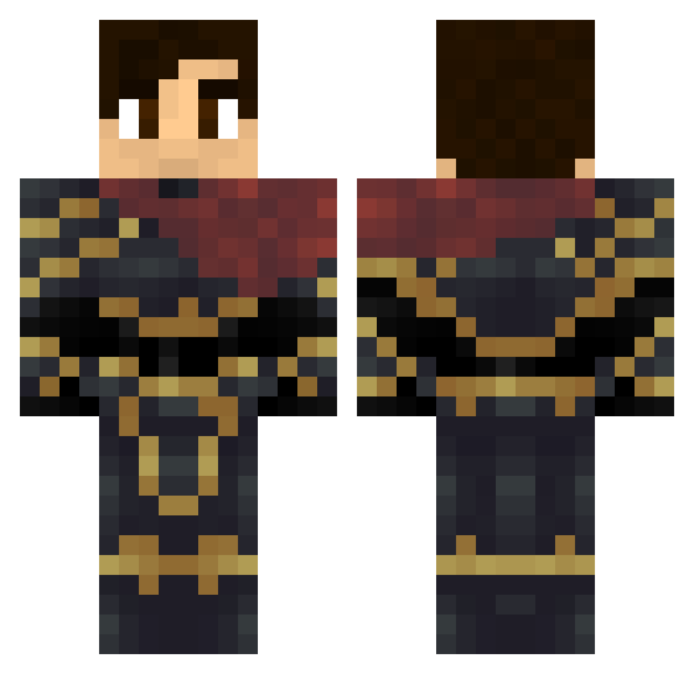 Rexis102 Minecraft skin, front and back view