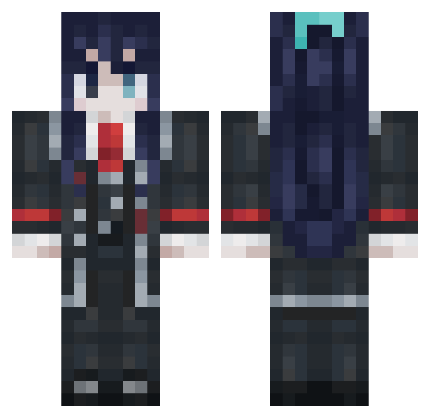 TheRealDan089 Minecraft skin, front and back view