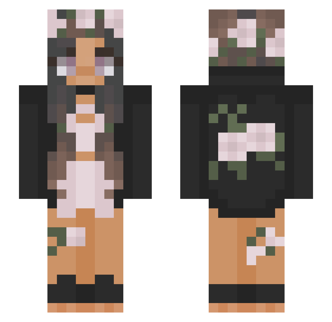 Delphinia Minecraft skin, front and back view