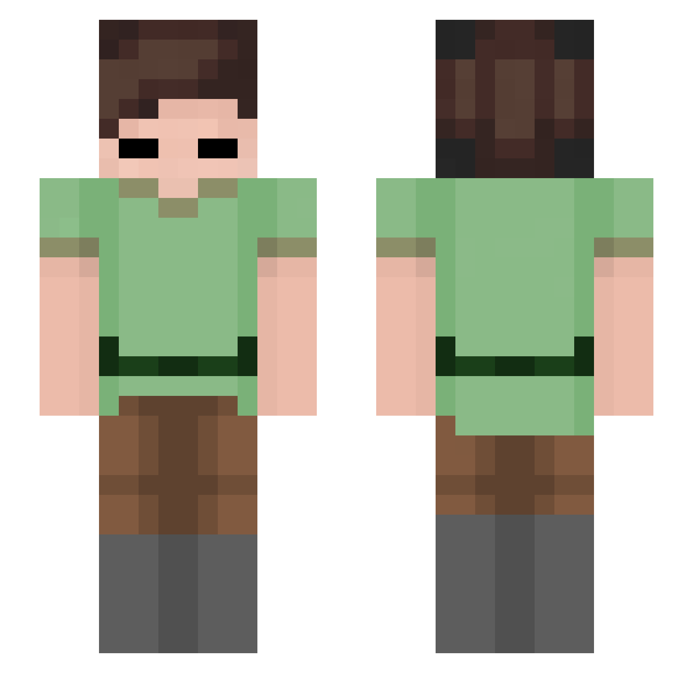 ComebackEmo Minecraft skin, front and back view