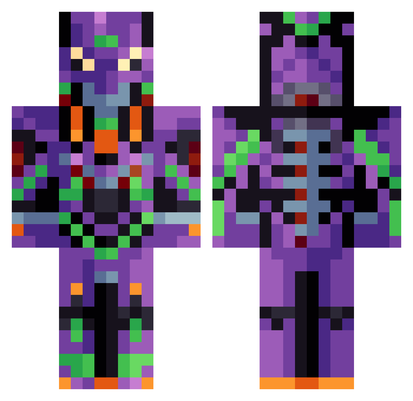 Gartus Minecraft skin, front and back view