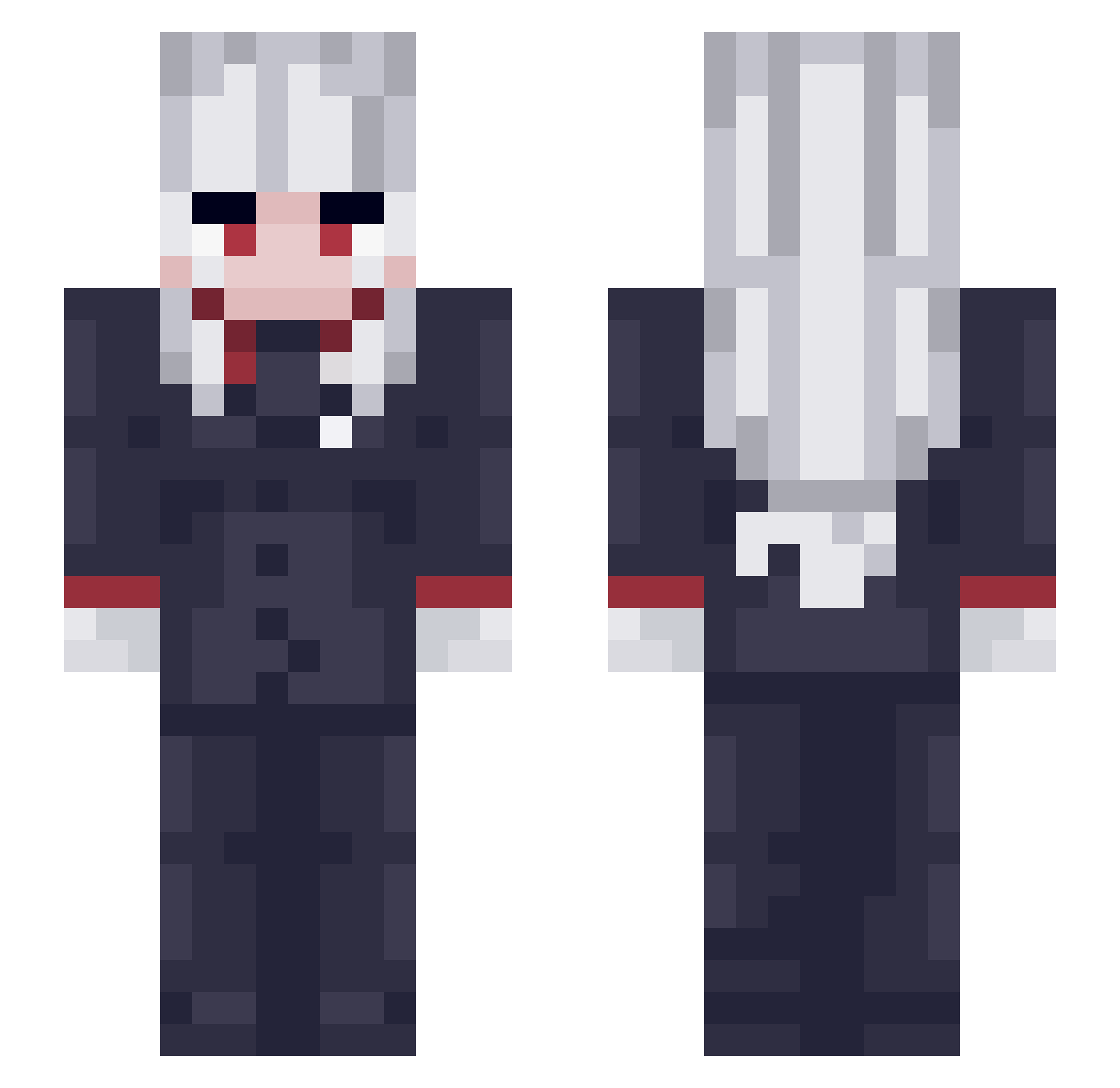 TheHye Minecraft skin, front and back view