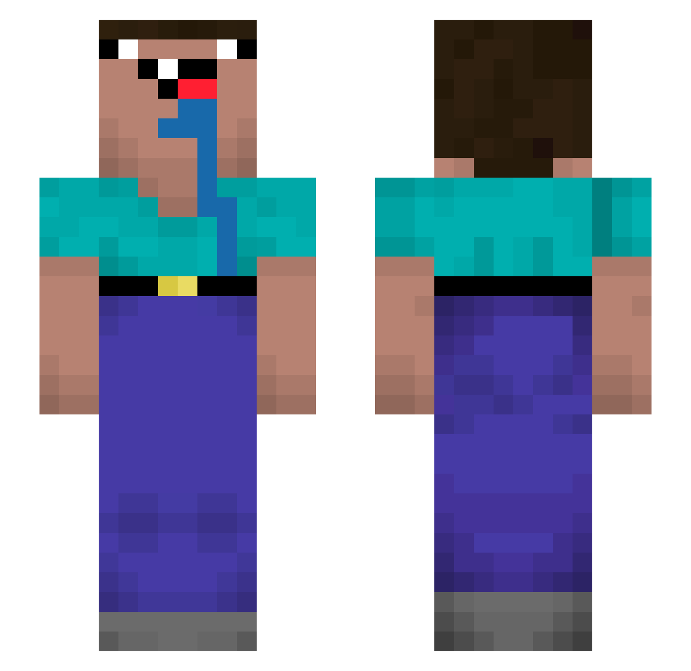 influxurge Minecraft skin, front and back view