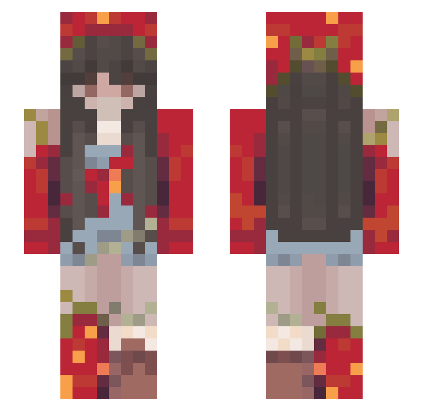 clx160 Minecraft skin, front and back view