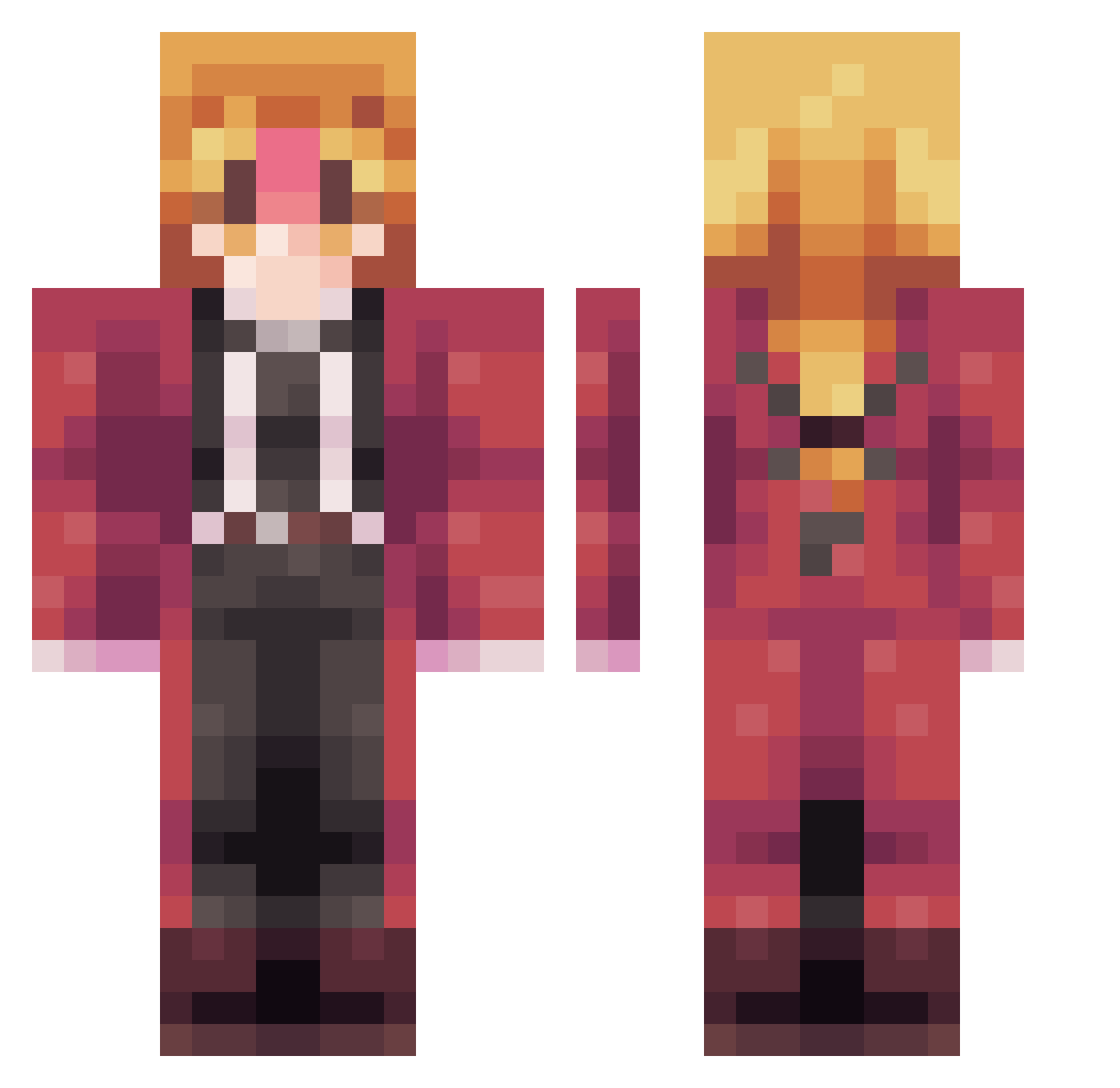 Dragonking37i Minecraft skin, front and back view