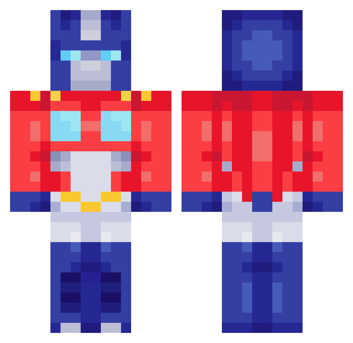 Stickling Minecraft skin, front and back view