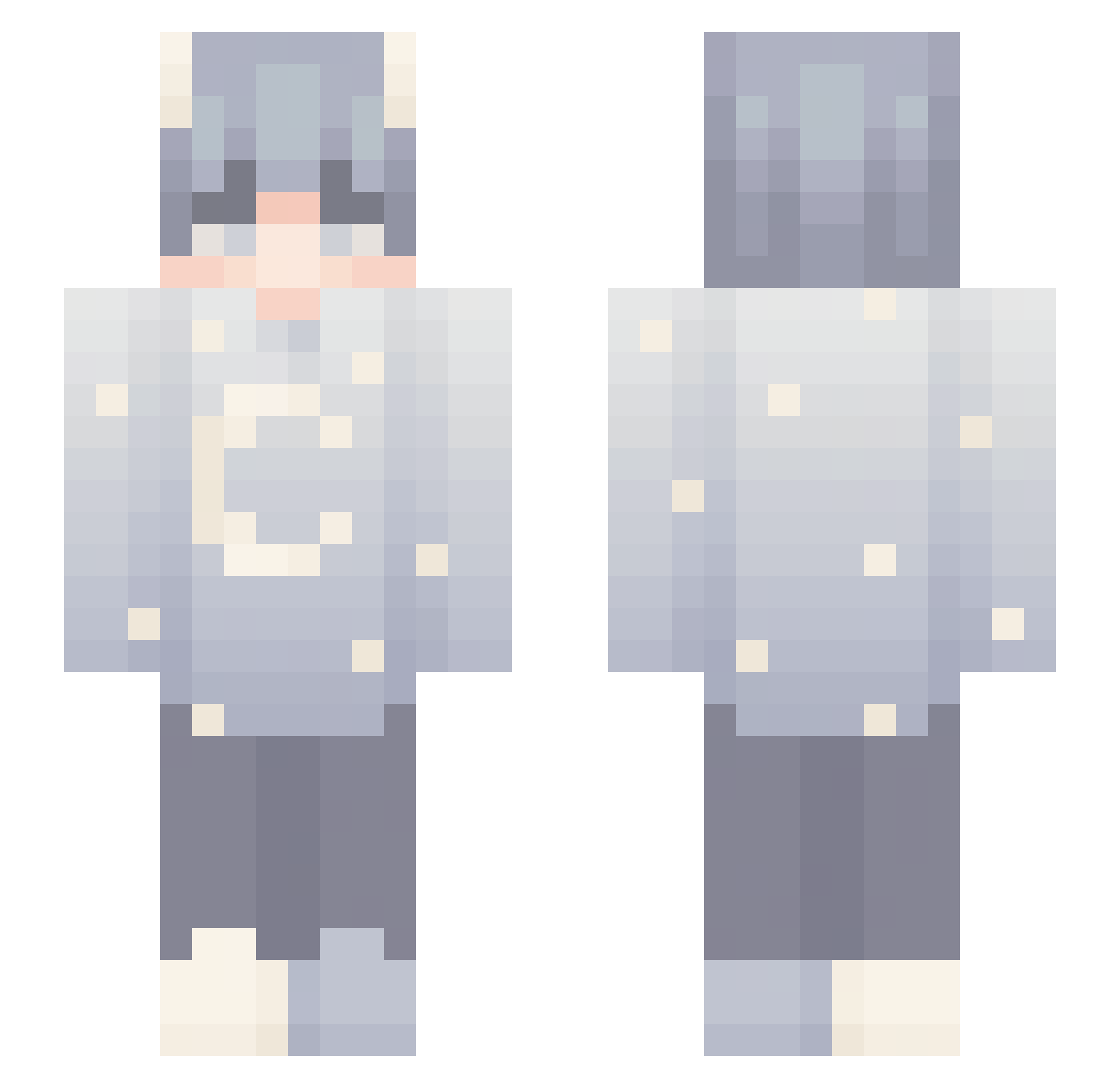OCS_HARU Minecraft skin, front and back view