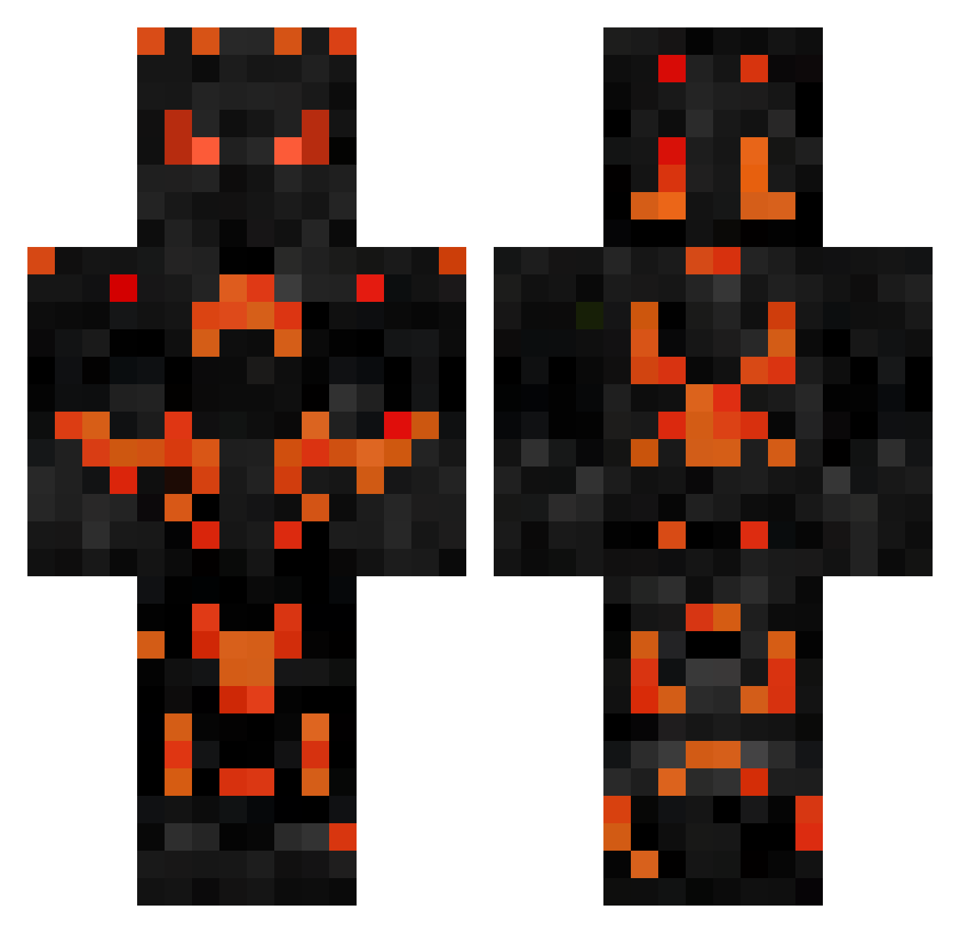 Chaosflo443676 Minecraft skin, front and back view