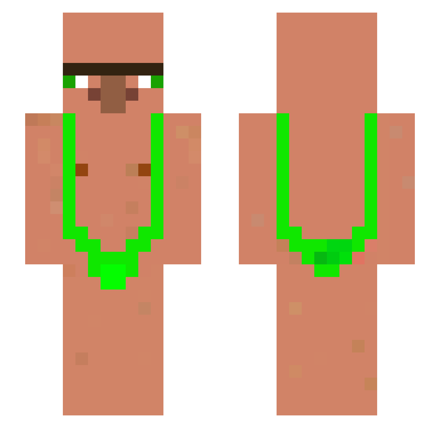 WaxZed Minecraft skin, front and back view