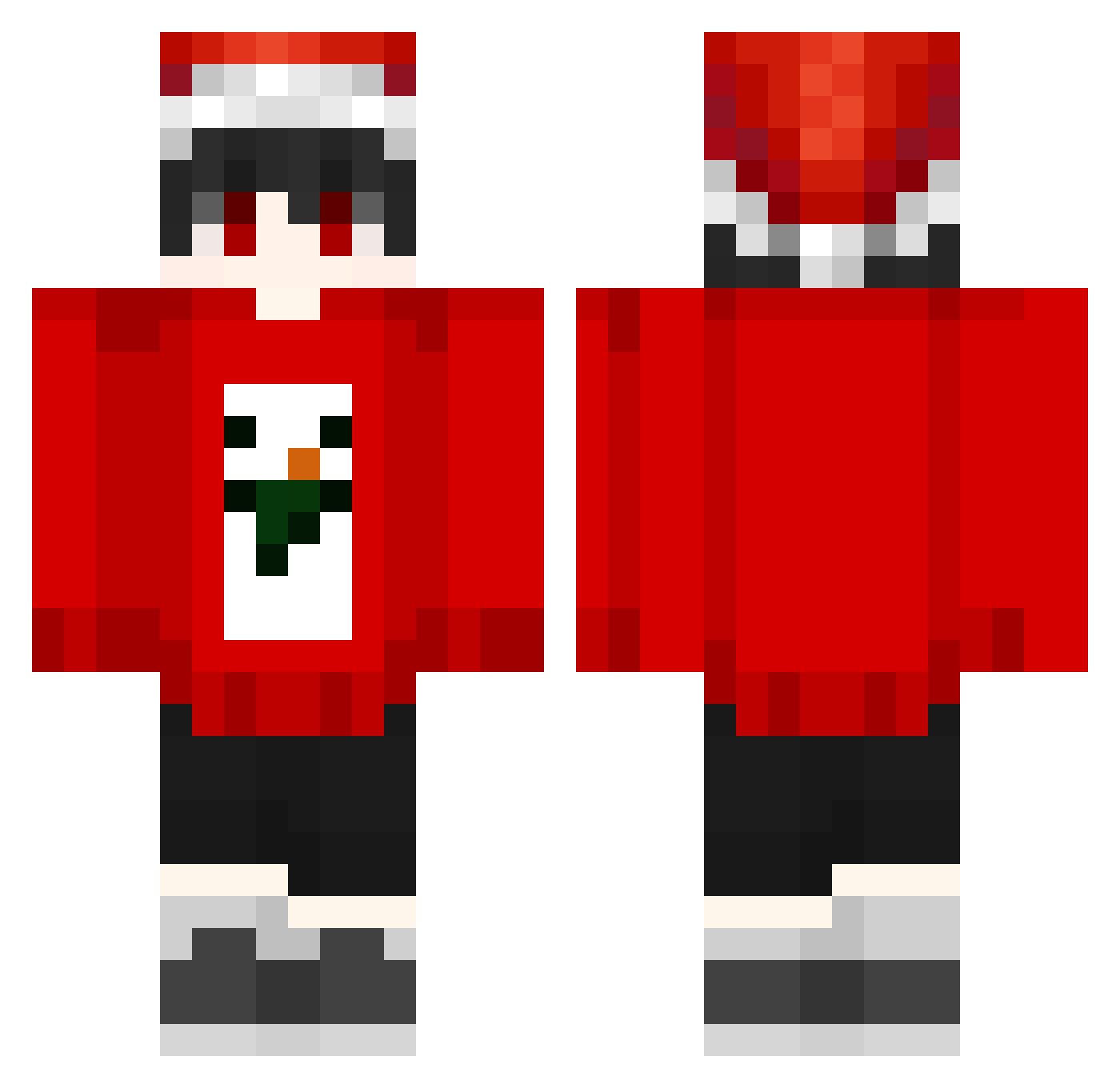 XaneeXSHW Minecraft skin, front and back view