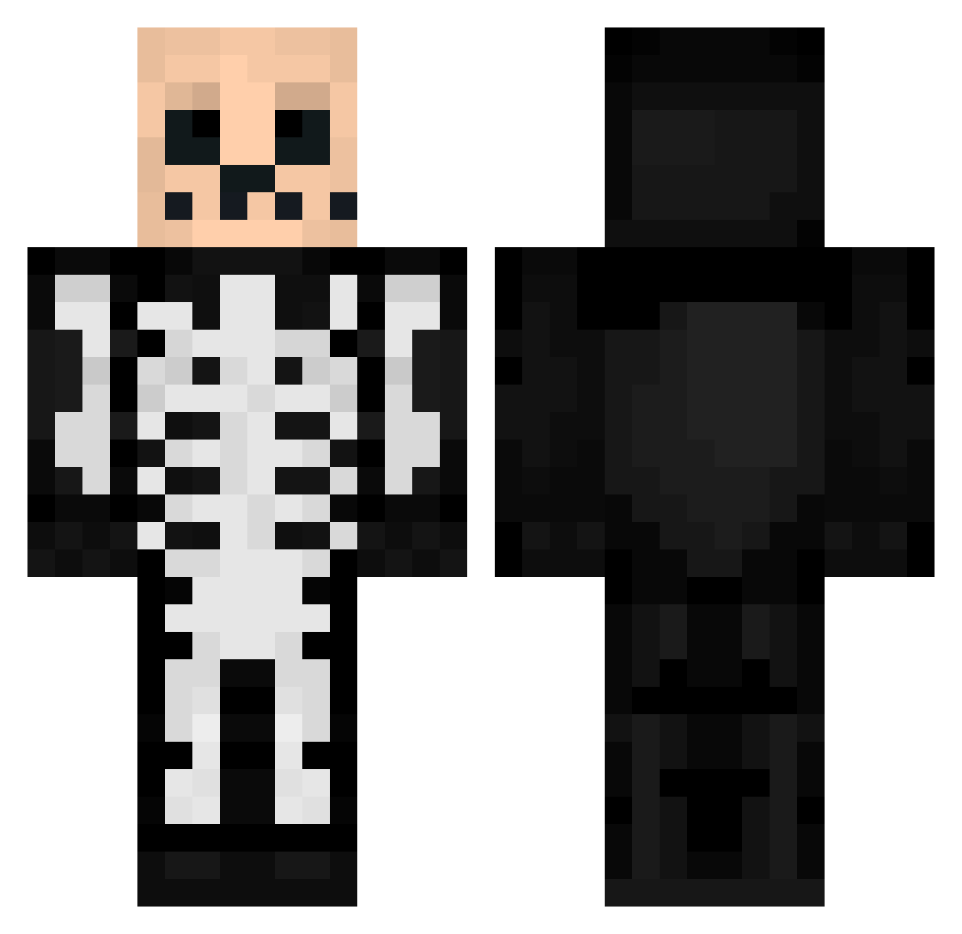 PolyGonWrong Minecraft skin, front and back view