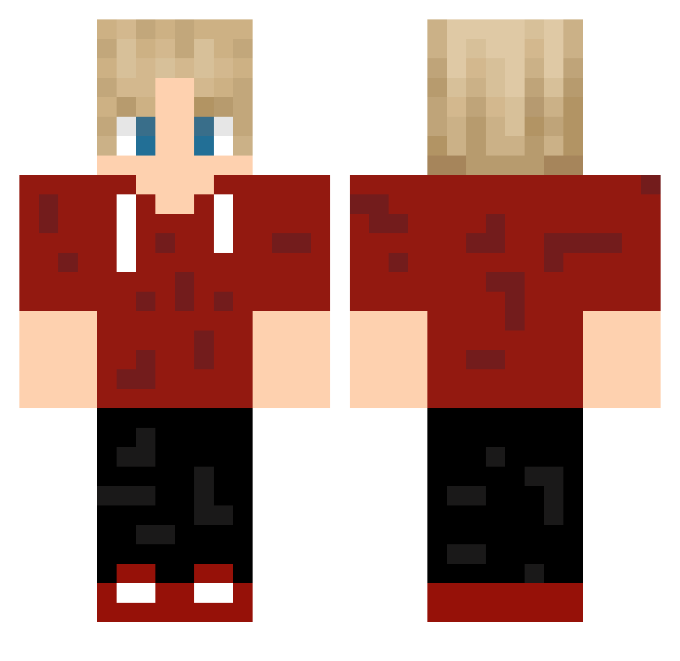 Talip54 Minecraft skin, front and back view